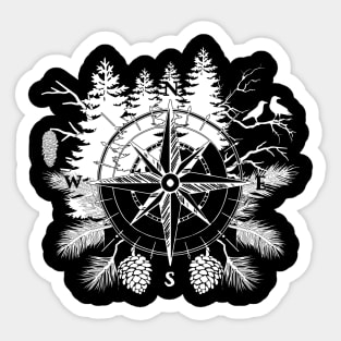 Forest Compass Sticker